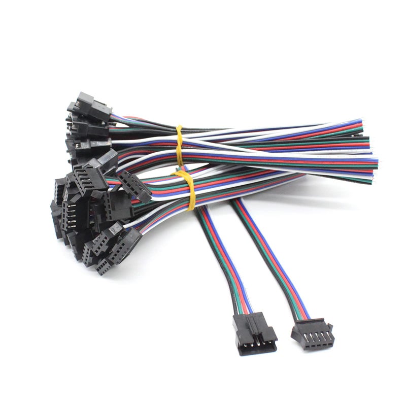 RGBZONE 20Pairs JST SM 5PIN Plug Male to Female EL Wire Cable Connector Adapter for 5050 RGBW RGBWW LED Strip Light - Image 2